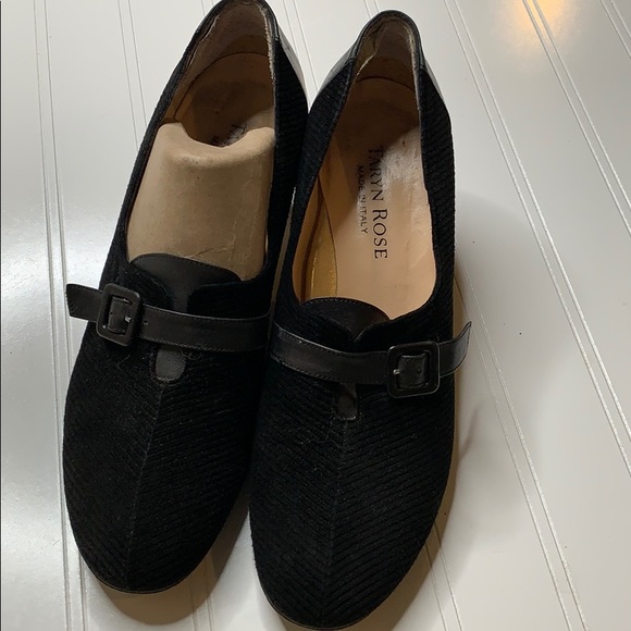 Taryn Rose Shoes - Taryn Rose Black Corduroy and leather Heels Sz 40